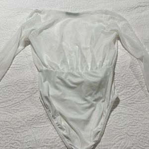 White Cute Bodysuit