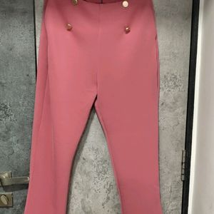 Sassafras Coral High-waist Tapered Pants