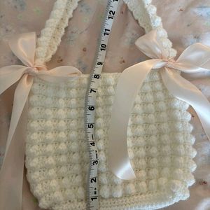 Crochet Ribbon Popcorn Bag