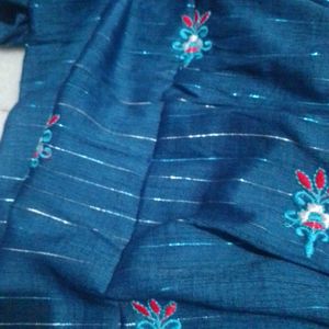 Blue Printed Cotton Kurta