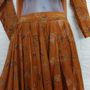 Mustard Yellow Printed Lehenga Choli