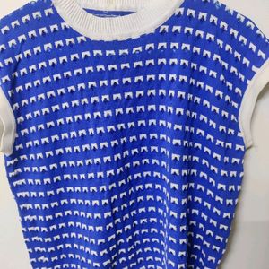 Blue Half Wasit Sweater