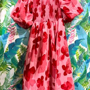 Red Floral Dream Casual Dress