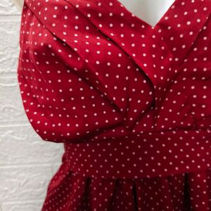 Chic Spaghetti Top with Mini Polka Dots