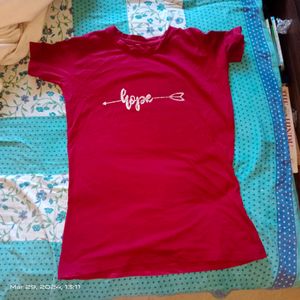 Red HoPe Tshirt For Women