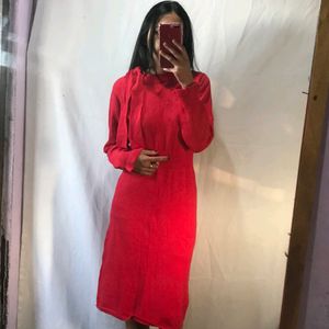 Red Woolen Dress