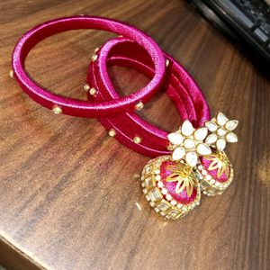 Earrings And Bangles Combo Set