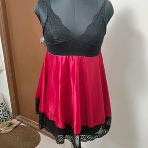 Red And Black Lace Sexy Babydoll