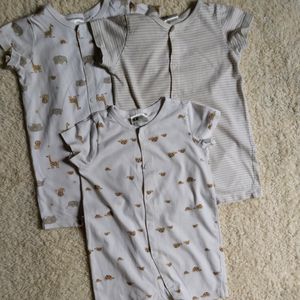 H&M 3- Pack Cotton Sleepsuits