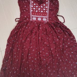 Maroon Anarkali Top