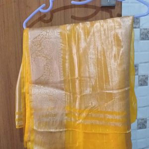 Mustard Tissue  Silk Saree . Best Colour .