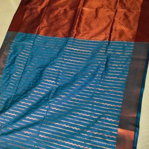 Multi colour Banaras silk Copper Design saree