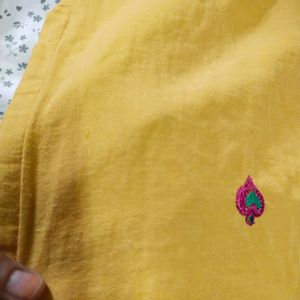 Pure Cotton Yellow Kurti