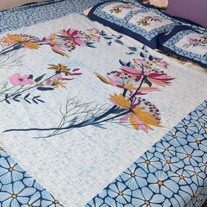 Pure Cotton Bedsheet Wth Pillow Cover