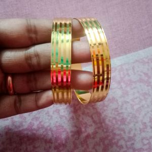 2 New 1grm Gold Polish Bangle