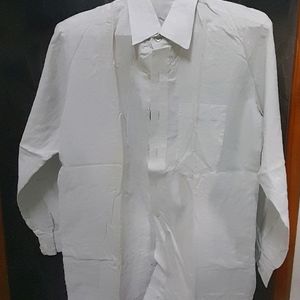 White Cotton Stitched Shirt