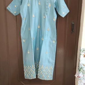 Baby Blue Pearl Work Suit Set