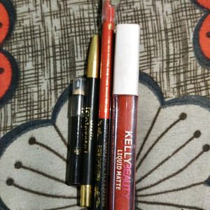 Matt lipstick, Kajal, Lip Liner, Eyebrows Filler