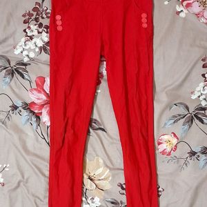 Red Jeggings With Pockets Pricedropped