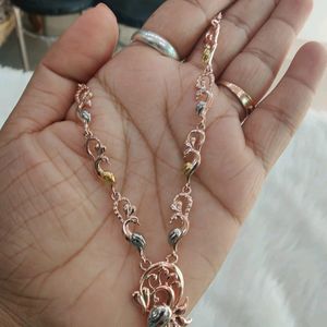 92.5 Rose Gold Neckpiece WTH Earings