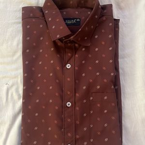 Shirt Brown With Design Size L 40