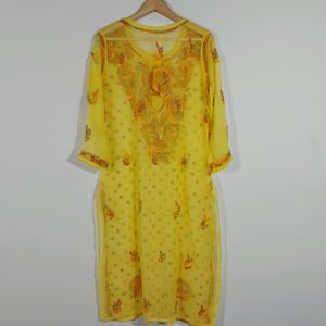 Yellow Lucknowi Kurti