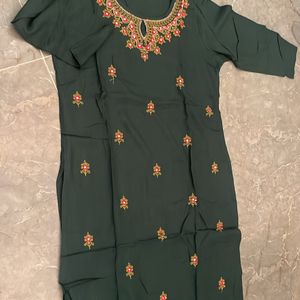 Embroidery Viscose Rayon Festive Kurti For Women