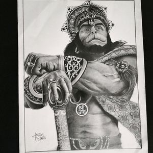 Hanumanji Sketch On A3 Size Paper (For Sale)