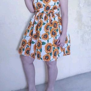 Sunflower Print Dress