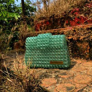 Teal Beaded Bag