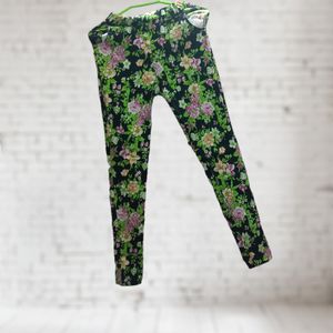 Black Colour Printed Trouser For Women