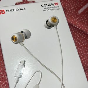 Earphones Golden Stop On White