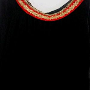 Black Velvet Partywear Kurti For 34 Bust