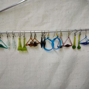 9 Pair Glass Earrings