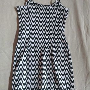 DENIM ZEBRA PRINT SHORT DRESS