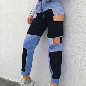 BLUE Korean Style Cut Out Pants (S)