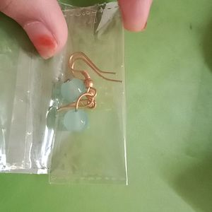 Handmade Hanging Sea Blue Colour Earring