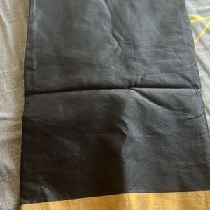 Black And Gold Border Saree