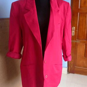 Set Of 2, Red Oversizeblazer With Skirt(booked )