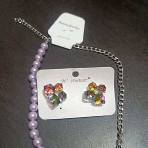 Korean Necklace With Earrings