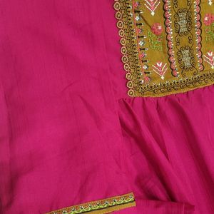 Cotton Suit With Organza Dupatta