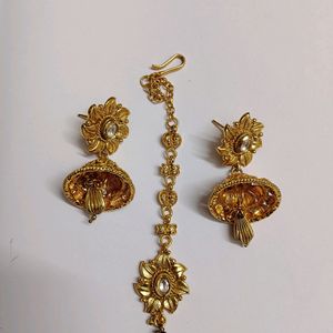 Traditional Antique Mantika And Earring Set
