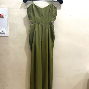 Olive Side Cut Stylish Jumpsuit