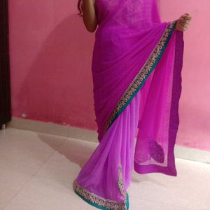 Magenta Festival Saree