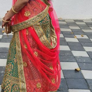 High Contrast Stitched Lehenga