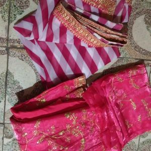 Pink Lehanga With Lehriya Dupatta