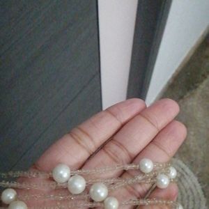 Long White Pearl Necklace