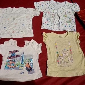 Baby Girl Combo Of 4 T-shirts 3-12 Months