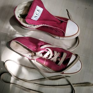 All Star First Copy Canvas Maroon Angle Shoe.