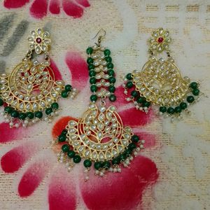 Green And Golden Colour Artificial Jewellery